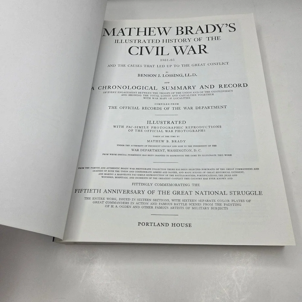 Mathew Brady Illustrated History of The Civil War Benson Lossing Book Photos